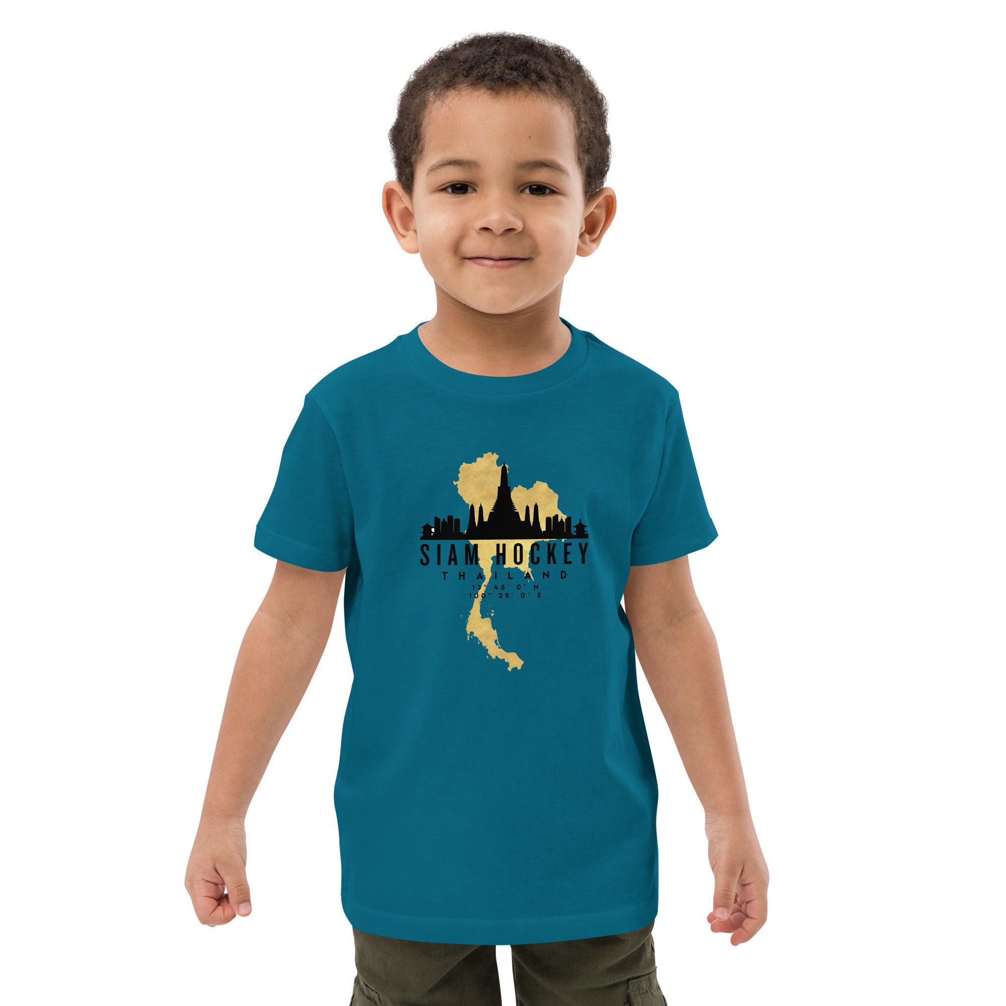Organic cotton kids Skyline Map t-shirt