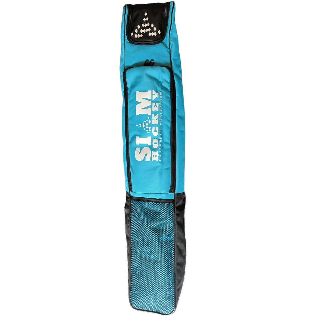 Turquoise hockey equipment bag with 'SIAM Hockey' branding on a white background